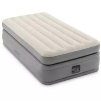 Надувная кровать Intex Prime Comfort Elevated Airbed (64162), 191х99 см, серый/бежевый