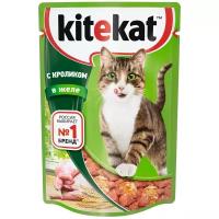 Влажный корм KiteKat для кошек нежный кролик в желе 85г