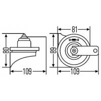 Звуковой сигнал,комплект 400/500Гц 12V BEHR-HELLA 3FH 007 424-801 | цена за 1 шт