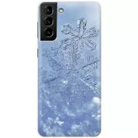 Силиконовый чехол Снежинка на голубом на Samsung Galaxy S21+ / Самсунг С21 Плюс