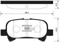 Колодки тормозные задние SP1364 для Toyota Avalon/Camry (2.4-3.5), 1996-2005