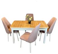 Обеденная группа стол NGVK Мега 2 Дуб Вотан/Белый и 4 стула Кресло цвет Розовый