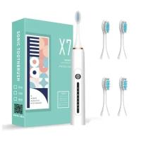 Электрическая зубная щетка SONIC TOOTHBRUSH X7 (4 сменные насадки), белая