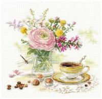 Утренний кофе #5-18 Алиса Набор для вышивания 23 x 22 см Счетный крест