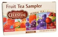 Celestial Seasonings, Fruit Tea Sampler, травяной чай, без кофеина, 5 вкусов, 18 чайных пакетиков, весом 40 г каждый