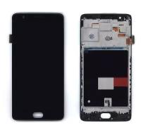 Модуль (матрица + тачскрин) для OnePlus 3T (TFT) черный c рамкой