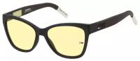 Женские солнцезащитные очки Tommy Hilfiger TJ 0026/S 003 HO, цвет: черный, цвет линзы: желтый, кошачий глаз, пластик