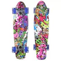 Пенни борд Fish Skateboards 22" Граффити/Кеппинг/LED