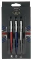 Parker 2032740 Набор parker jotter trio: шариковая ручка red ct + гелевая ручка blue ct + карандаш stainless steel ct