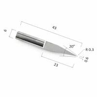 Фреза гравировальная коническая (сферическая) DJTOL NYDJ6.2006 для станка ЧПУ