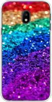 Силиконовый чехол на Samsung Galaxy J3 2017 / Самсунг Галакси Джей 3 2017 Блестящая радуга рисунок