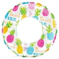 Круг для плавания Intex 59241 Lively Print Swim Ring 61 см (6-10 лет) "ананасы"