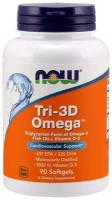 Омега 3 NOW Tri-3D Omega Витамин D3 в капсулах / количество 90 шт