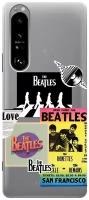 Силиконовый чехол с принтом Beatles Stickers для Sony Xperia 1 III / Сони Иксперия 1 3