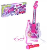 Игрушка музыкальная "Супер-гитара" с микрофоном и очками, для девочек, 6 мелодий