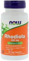 NOW Foods Rhodiola 500 Mg, 60 veg capsules, НАУ Фудс Родиола 500 Мг, 60 растительных капсул