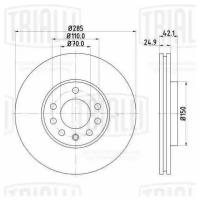 Диск тормозной передний для автомобилей Opel Vectra C (02-) / SAAB 9-3 (02-) R15 d=285 DF 210212 TRIALLI