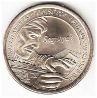 (2017p) Монета США 2017 год 1 доллар "Вождь Секвойя" AU