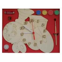 Часы с циферблатом под роспись "Паровозик" с красками