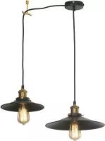 Светильник подвесной Lussole LOFT New York LSP-9601-2L, E27, 120Вт, кол-во ламп:2шт., Черный