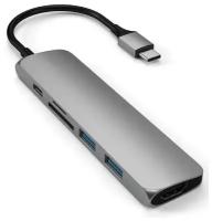 Док-станции Acer Док-станция Satechi Type-C Slim Multiport Adapter V2 Space Gray (ST-SCMA2M)