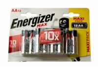 Батарейки щелочные Energizer max + powerseal AA (LR6) 12 шт. Пальчиковые