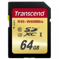 Карта памяти Transcend SDXC Ultimate 633X Class 10 UHS-I U3 (95/60MB/s) 64GB