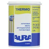 Эмаль для радиаторов Aura Luxpro Thermo база А белая полуматовая акриловая 0,9 л