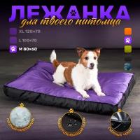Лежанка антивандальная для собак средних и крупных пород 80*60 см Фиолетовый/черный