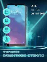 Защитное стекло для ZTE Blade A5, A7 2020, A51 lite, ЗТЕ Блейд А5, А7 2020, А51 лайт на экран, гибридное (пленка + стекловолокно), Crystal boost