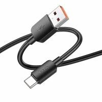 Кабель hoco X96, USB - type-C, 6A, 100W, 1М, чёрный