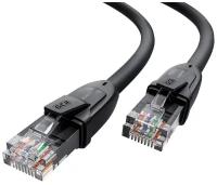 GCR Патч-корд прямой 10.0m UTP кат.6, черный, 24 AWG, литой, ethernet high speed, RJ45, T568B