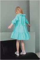 Льняное платье для девочки с лентой-бантом сзади, детское платье из немнущегося льна