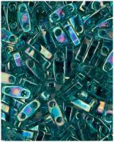 Бисер Miyuki Quarter Tila с двумя отверстиями, цвет: Радужный прозрачный сине-зеленый, 5 грамм
