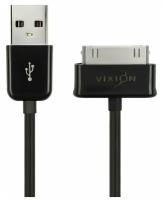 Кабель USB VIXION (J5) для Samsung Galaxy TAB 30 pin (1м) (черный)