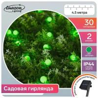 Нить DECOR, IP44, 4.5 м, "Шарик", Н.Т. LED-30-1.2V(SOLAR), 2 режима, зеленый 4137042