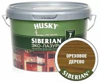 HUSKY SIBERIAN Эко-Лазурь для дерева полуматовая ореховое дерево (2,5л)