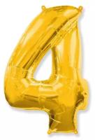Воздушный шар Цифра 4, золотой, 102 см