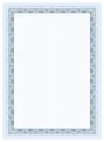 Сертификат-бумага с рамкой А4 синяя кружева, 250 г/кв.м, 20 шт/уп КЖ-1794/8