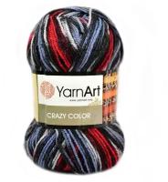 Пряжа для вязания YarnArt "Crazy Color" - 5 мотков цвет: 164 Голубой, красный, черный, 260 м, 100 г