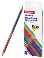 ErichKrause® Набор цветных карандашей "Basic Bicolor" трехгранные двустор. 12 шт 24 цвета арт.50531