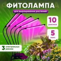 Фитолампа для растений полного спектра Oqqi, 10 световых режимов, 160 см