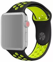 Ремешок Sport Band для Apple Watch (42/44/45/49) Series 1-8, SE, Ultra, черный с желтым