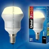 Лампочка энергосберегающая (КЛЛ) Uniel RM50-7/2700/Е14 зеркальная 7Вт 2700К