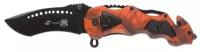Нож складной Stinger, длина лезвия 10 см, нержавеющая сталь, рукоять: алюминий, оранжевый камуфляж (FK-018X)