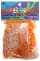 Резинки для плетения браслетов Rainbow Loom Неон Оранжевый, Neon Orange (B0021)