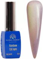 Global Fashion Магнитный гель-лак Кошачий глаз с эффектом голографической втирки Rainbow Laser cat eyes, 8 мл / 01