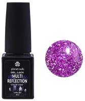 Planet nails, Светоотражающий Гель-лак "Multi Reflection" - 323, 8мл (темно-розовый, с голографическими и серебристыми микроблестками, плотный.)