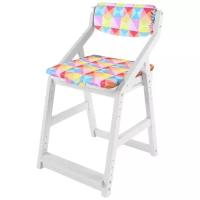 Детский растущий стул Робин Wood с подушками (38 Попугаев), цвет: Белый/Салют
