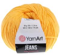 Пряжа YarnArt "Jeans", 55% хлопок, 45% акрил, 160 м/50 гр, (35 желтый)